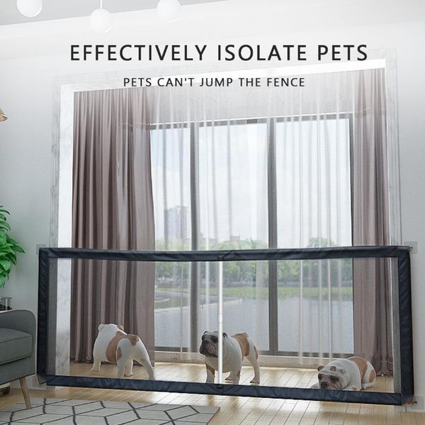 

kennels & pens ingenious mesh dog fence gate for indoor outdoor safe pet safety enclosure supplies 180*72cm/ 120*72cm