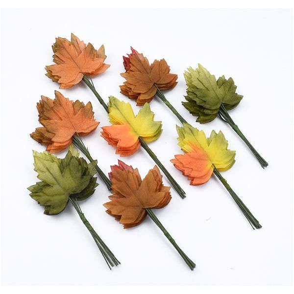 

12шт поддельных листьев шелковые зеленые листья для вечеринки свадьба украшения дома скрапбукинг ремесло diy подарки коробка дешевые искусст