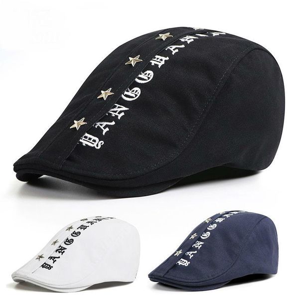 

berets drop beckyruiwu 2021 spring 100% cotton ivy hat small head sboy cap men hiphop big size beret 54-58cm 56-60cm, Blue;gray