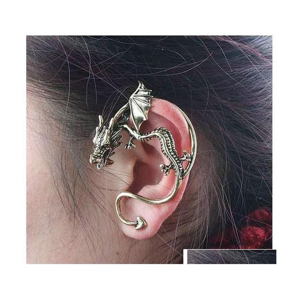

popular earrings gothic punk wind restoring ancient personality dragon attitudinal earring earrings p9zwn, Silver