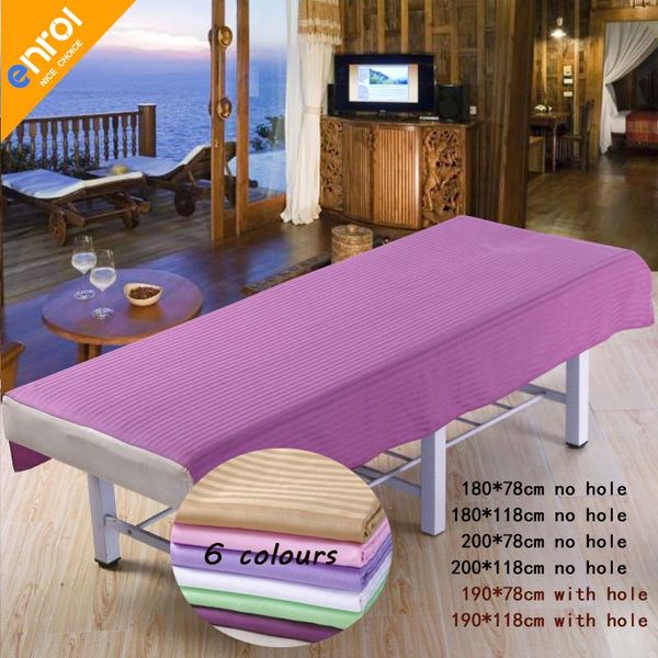 

beauty salon spa massage bed sheet 80x190/120x190cm 100% cotton plain flat sheet table cover bed sheets with hole
