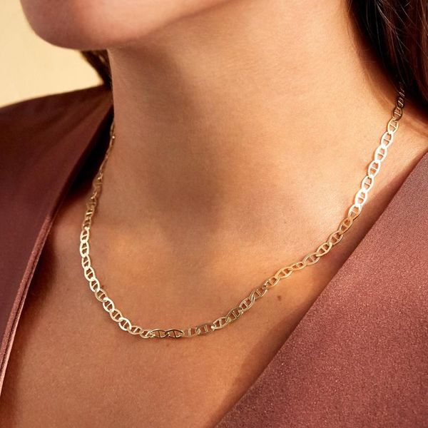 

simple new chains necklace vintage link chain collares chokers necklace for women girlfriend birthday gift 2020 fashion jewelry, Silver