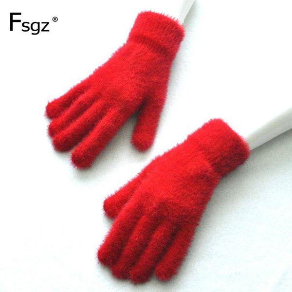 

imitate mink wool knitting glove male ma'am winter cycling keep warm thickening increase down gloves quality fingers gaunlets, Blue;gray