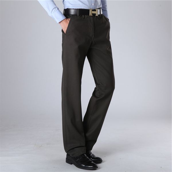 

new arrival autumn&winter men's fashion clothes non-iron formal casual trousers men slim fit premium cotton straight pants, Black