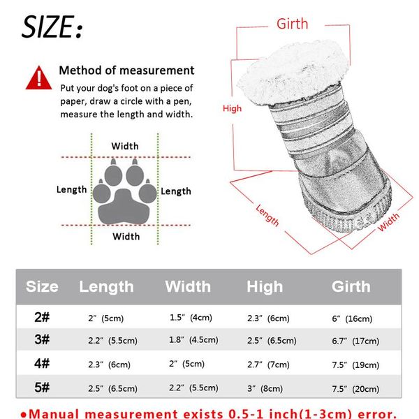 

winter warm dog shoes non-slip cotton reflective pet shoes for small medium dogs chihuahua snow thick d jllqsy