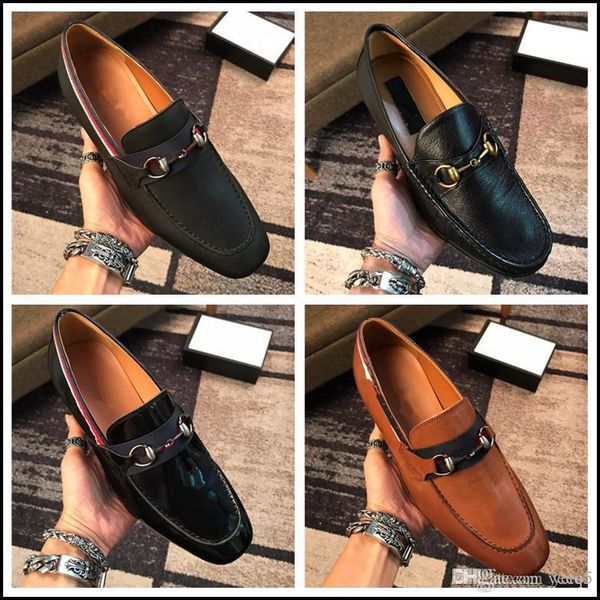 

mi men leather shoes new style formal dress wedding shoes red wine british style business office lace-up leather loafers 21ss 33, Black