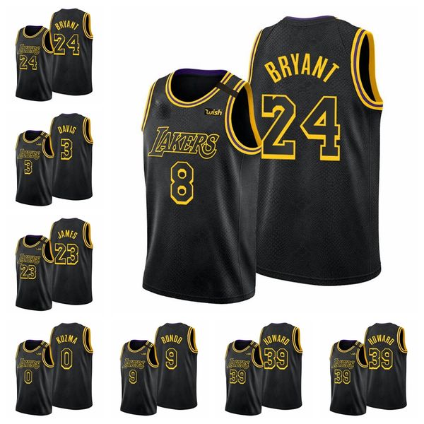 

los angeles lakers kobe bryant lebron james anthony davis men black nba mamba day basketball jersey
