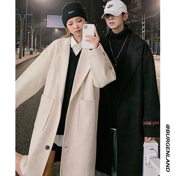 

men's trench coats black winter coat for men british solid long sleeve loose with collar chaquetas hombre clothing df50tc, Tan;black