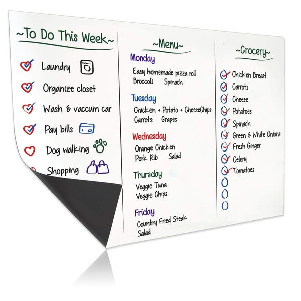 

мягкая магнитная доска ежедневно недельный планировщик продуктовый список таблеток белые доски маркер ластик дети рисунок доска для холодиль