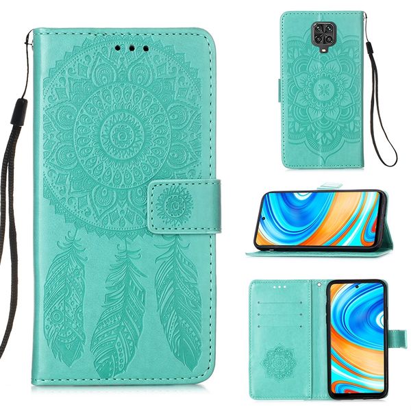 

for xiaomi redmi note 9 pro max dream catcher printing horizontal flip leather case with holder card slots wallet lanyard