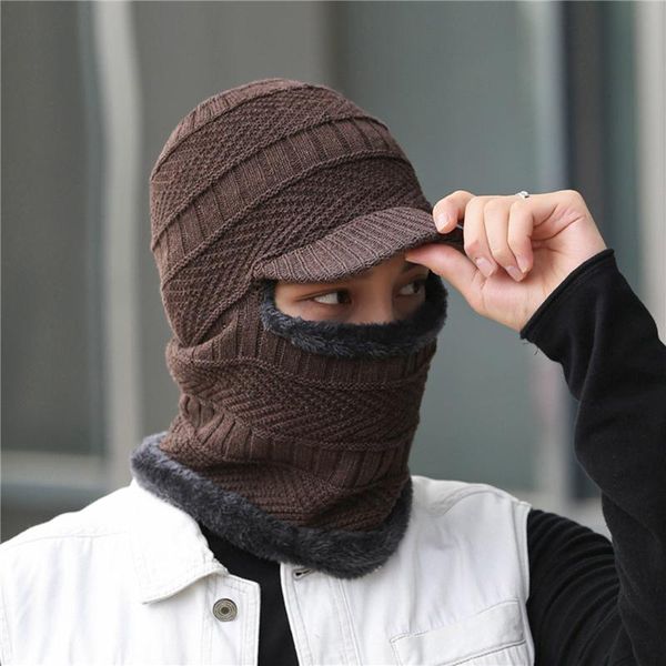 

winter plush cycling earmuff hat new kintted balaclava beanie hat warm outdoor skiing riding windproof cap, Black