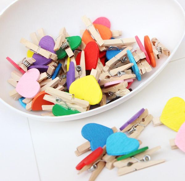 

bag clips 3cm mini p color love wood creative clip home decoration cartoon crafts