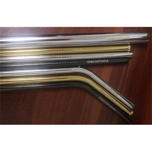 

metal your name straight bend 2019 scratch-proof 18/8 stainless steel curved ending drinking straw with personal