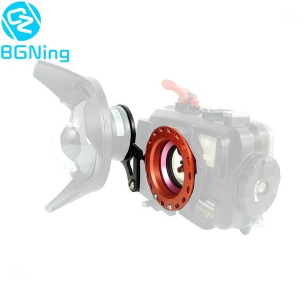

bgning aluminum m52 thread 52 to 52mm lens flip adapter ring red clamp diving filter fisheye to waterproof case underwater parts1
