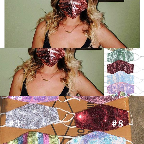 

mask bling face fashion lady colorful personality bling dust-proof breathable sequins protective mask new reuscnol5n