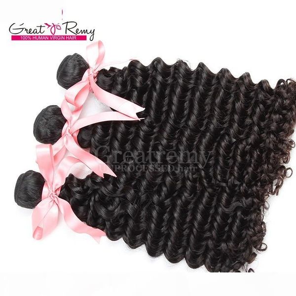 

greatremy 3pcs lot 8a deep wave peruvian unprocessed human hair weave 8-30 virgin hair extension natural color dropshipping, Black