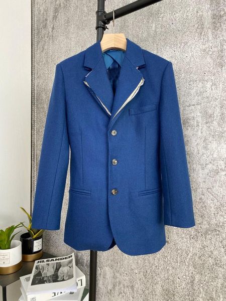 

women's suits & blazers 2021fw autumn winner women blue woolen blazer jacket for female luxury outerwear coat gdnz 11.26, White;black