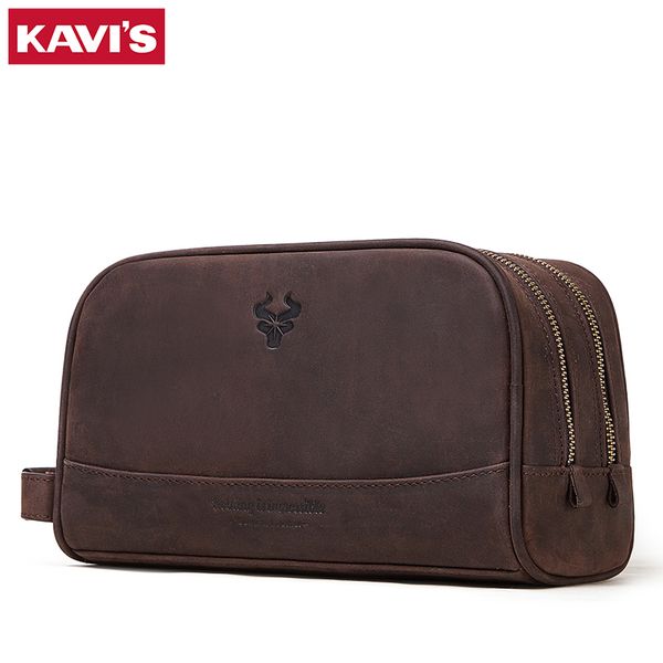

kavis crazy horse handbag bag men for briefcase male crossbody hand sling o handles tote and purses shoulder bolsas hand bag, Red;black