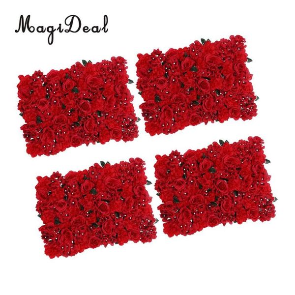 

decorative flowers & wreaths 4pcs artificial flower wall wedding venue pillar main road decor red