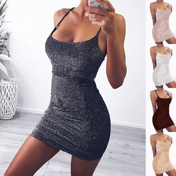

casual dresses sleeveless, strapless, slim, sequined dress for women, Black;gray