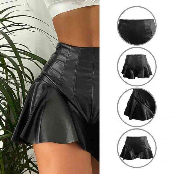 

boot cut stylish high waist boot cut women skirt shorts clubwear skirt shorts soild color for club, White;black