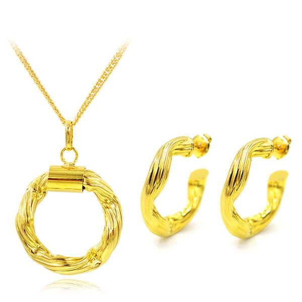 

zeadear jewelry fashion jewelry for women earrings pendant necklace dubai sets twisted string for wedding, Silver