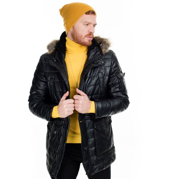 

buratti slim fit hooded coats male coats 216 ff11w0 lj201009, Black