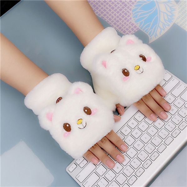 

cold proof new plush windproof warm and lovely cartoon bear student korean cycling flip glove girl
