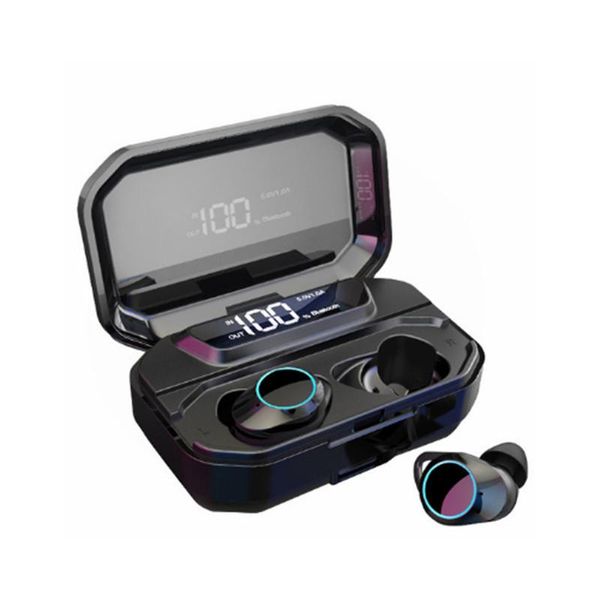 

tws g02 pro bluetooth 5.0 earphones wireless headphones hifi 9d stereo earbud with mic hands3300mah led power display pk x6