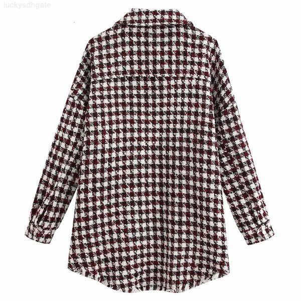 

frayed jacket vintage oversized tweed stylish coat pockets women 2020 fashion long sleeve side vents female outerwear ch, White