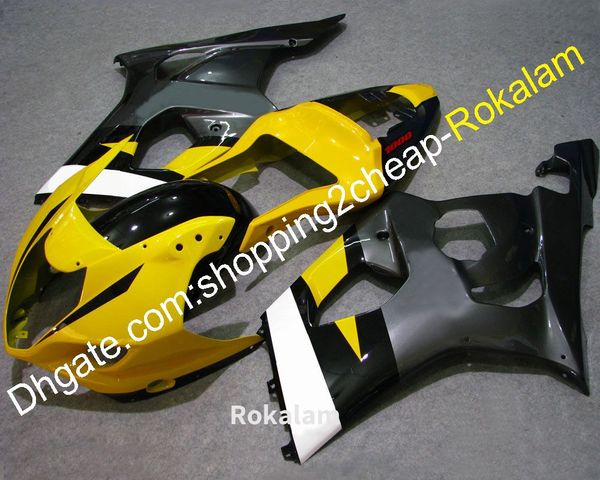 

k3 gsxr1000 03 04 cowlings for suzuki fairing kit gsx-r1000 gsxr 1000 2003 2004 yellow black sliver sportbike fairings (injection molding)