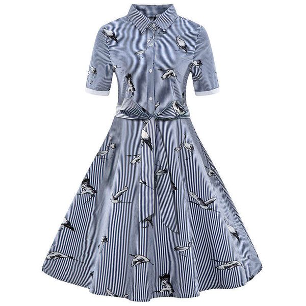

new dress hepburn stripe lapel skirt, Black;gray