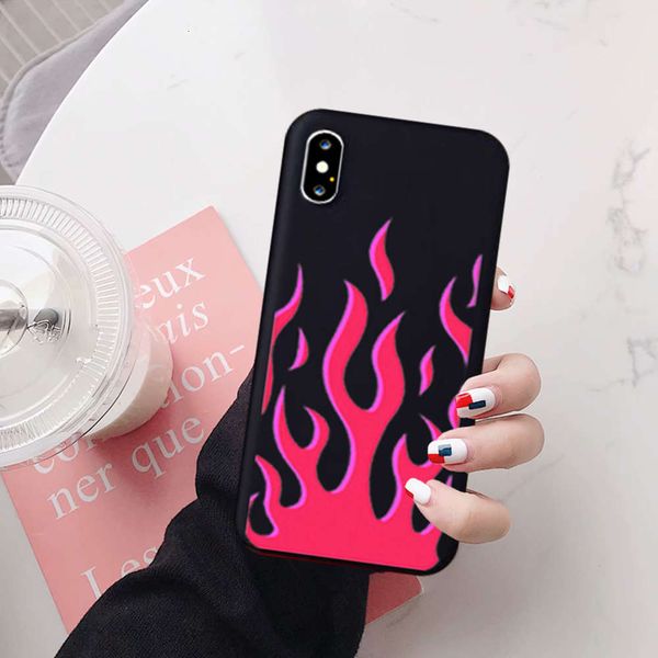 

gykz-iphone red flame dign tight et, vip 7 11 pro xr x xs max 8 6s plus soft silicone fireproof dign et