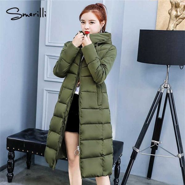 

women winter cotton parka plus size long coat fashion new slim thick hooded jacket female warm outwear, Black