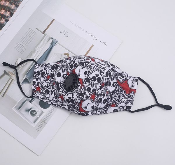 

mouth 6 camouflage styles skull print face masks breathing valve pm2.5 cotton mask with filter pocket ant