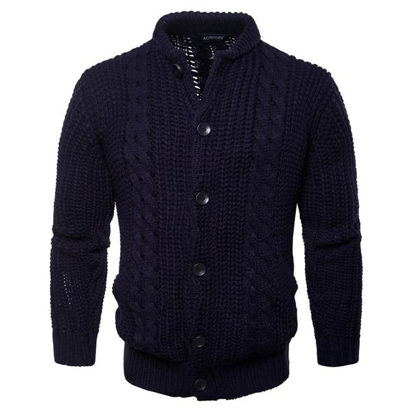 

men autumn thick new fashion business casual sweater men slim fit knitwear outwear warm winter sweaters 201221, White;black
