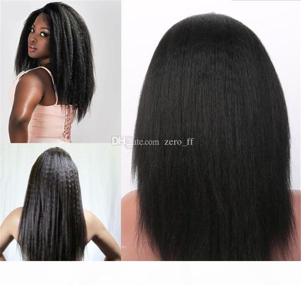 

malaysian silk full lace wigs with baby hair around yaki straight 5*4.5'' silk lace front wigs bleached knots, Black;brown