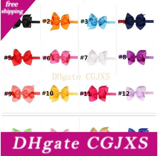 

5inch elastic grosgrain ribbon baby bow headbands girls children handmade hairbands kids hair accessories infant princes