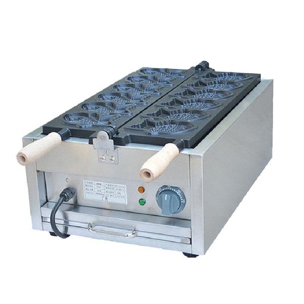

bread makers jamielin commercial non-stick 6 moulds taiyaki iron machine korea fish shape waffle cone making