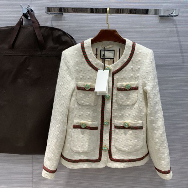 

european and american women's wear 2020 summer new style long sleeve fine button with many pockets fashionable tweed coat, Black