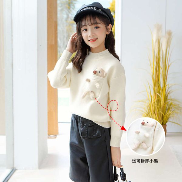 

year girls' autumn 2020 clothing 12-15 old children's bear sweater klda10p2, Blue