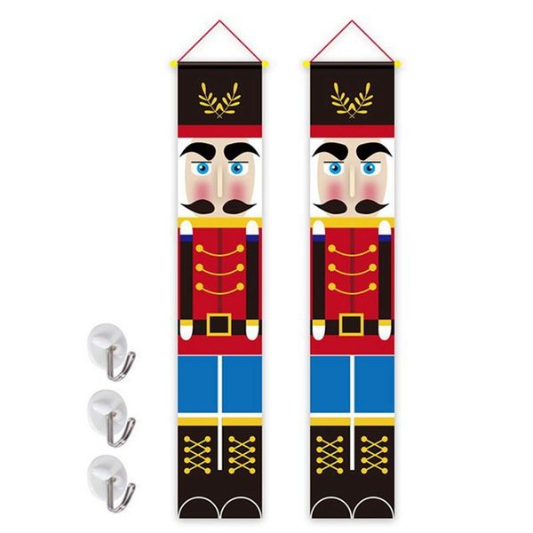 

christmas decorations 1 set decoration walnut soldier door curtain hanging cloth sign front ornament for party supplies