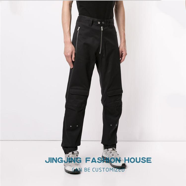 

s-6xleuropean and american simple cargo pants young hair stylist casual pants show thin little leg sports harun1, Black