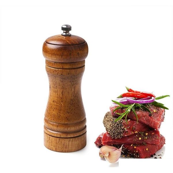

5 inch classical wooden pepper spice salt corn mill grinder kit jlllav dh_garden