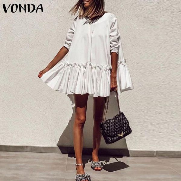 

women's blouses & shirts plus size vonda bohemian patchwork casual long sleeve pleated blusas s-5xl sexy, White