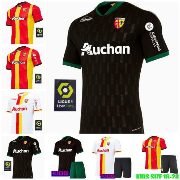 

s-xxl 2021 rc lens away soccer jerseys gradit fortes cahuzac perez 2020 2021 rc lens maillot de foot camisa de futebol men's football s, Black;yellow