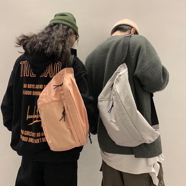 

waist bags canvas casual fanny bag solid color chest phone pouch travel street zipper crossbody shoulder belt pack