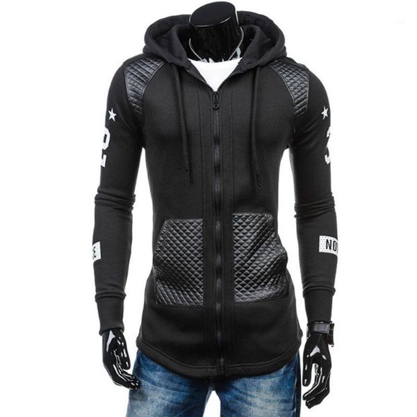 

2016 fashion brand sweatshirts men zipper hoodies patchwork slim men's sportswear suit men coat the gdsb1, Black