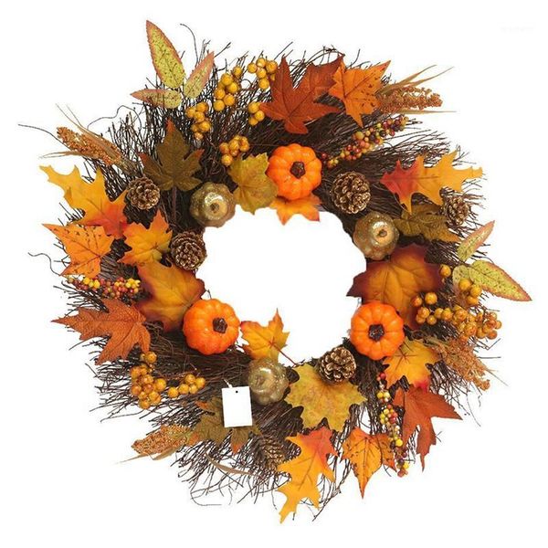 

decorative flowers & wreaths wreath autumn harvest pumpkin front door home decor party supplies 45cm1
