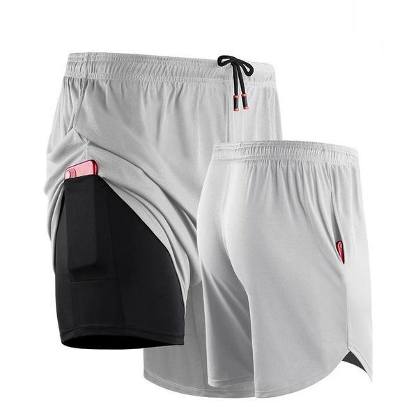 

motorcycle apparel 2-in-1 cycling shorts men bicycling fitness training tights jogger jogging biker quick drying bottoms with liner